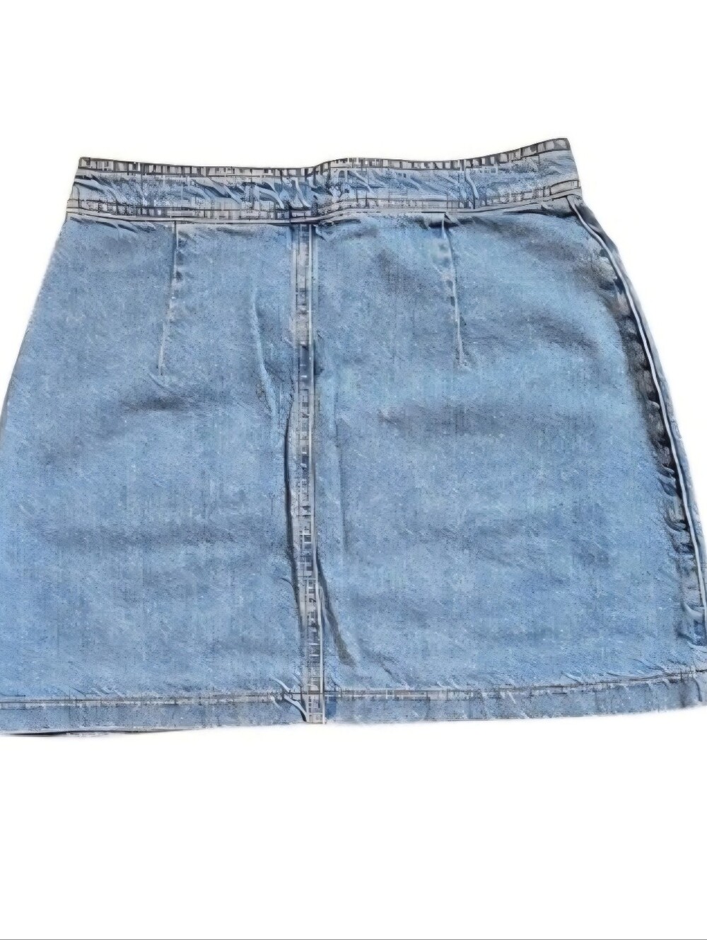 TRF Zara Light Blue Button-Front Denim Mini Skirt S - Picture 2 of 5